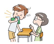 くしゃみをするときは… (良い例)
