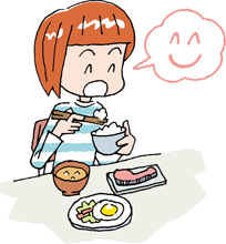 早寝早起き朝ごはん(元気に朝食)