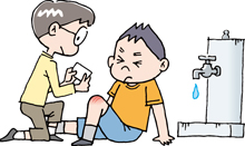 キズの手当て(軽い怪我は友達同士で)