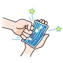 ひえっぺを使用するときは叩く